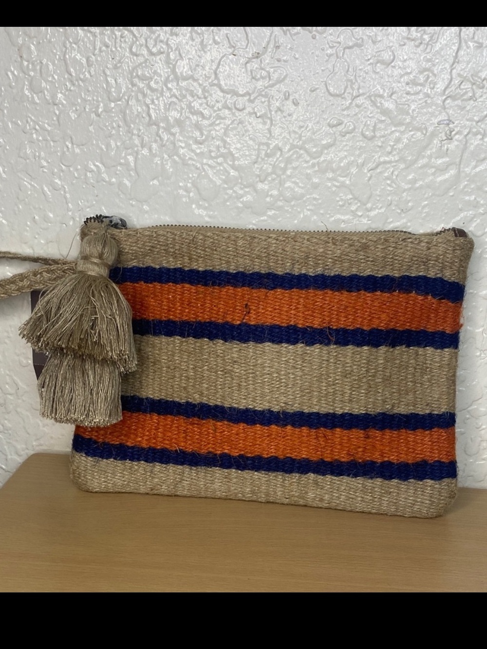 J. Jill Tan and Navy Striped Clutch